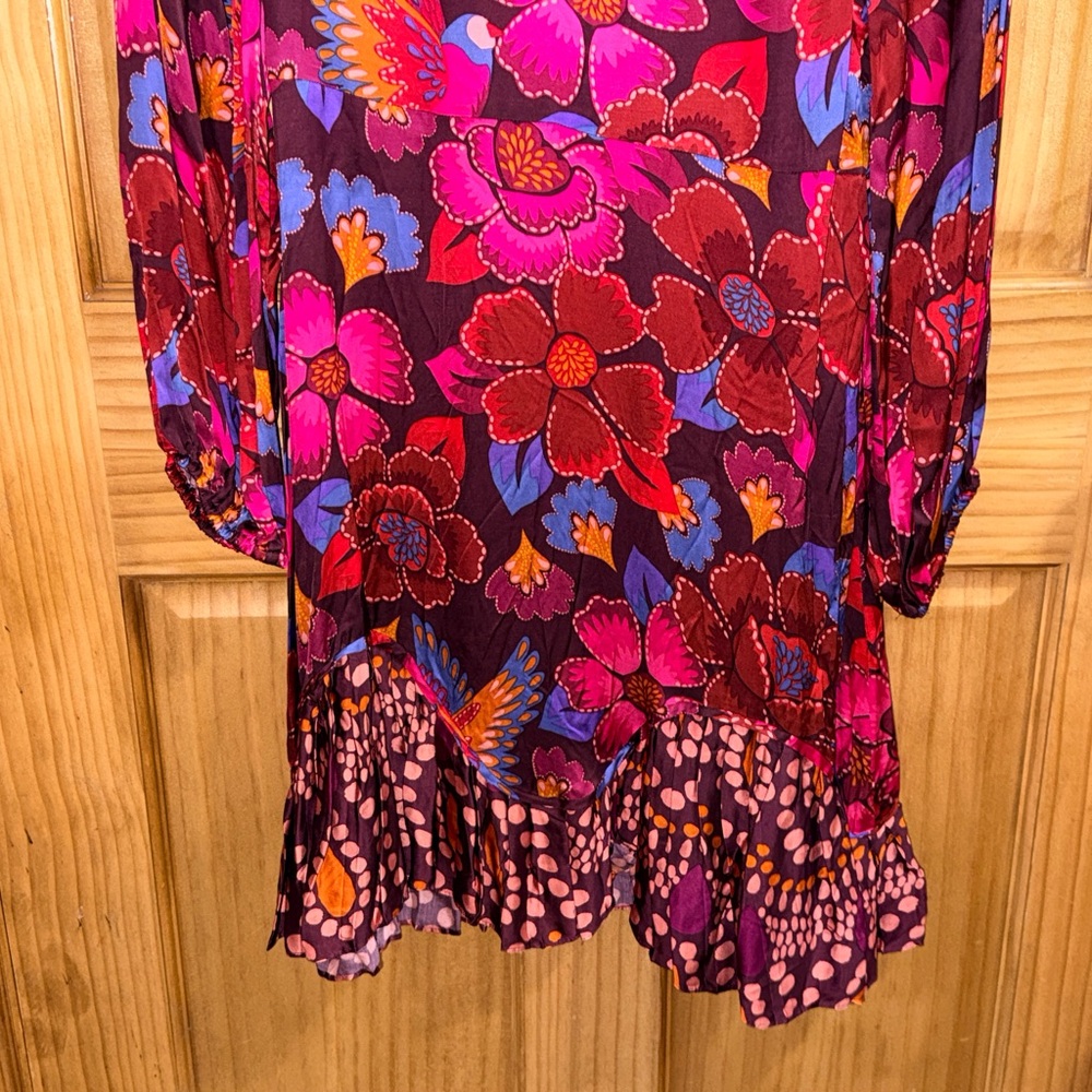 NWT Philosophy Pink and Purple Floral Midi Dress-10 - Picture 8 of 13